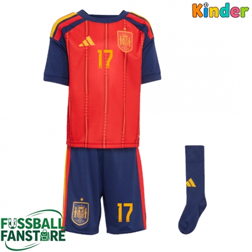 Spanien Nico Williams #17 Replik Heimtrikot Kinder WM 2026 Kurzarm (+ Kurze Hosen)